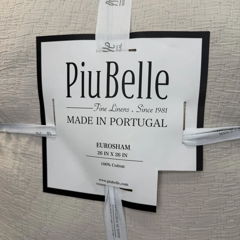 Piu Belle Eurosham Pillows 26x26 100% Cotton Made in Portugal - Set of 2 NEW